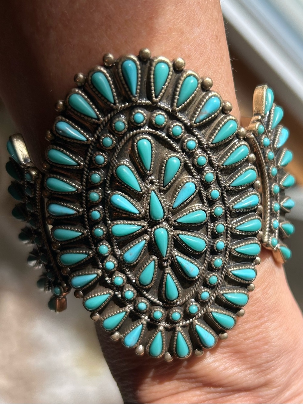 Lucky Brand Turquoise Teardrop Cluster Cuff Bracelet